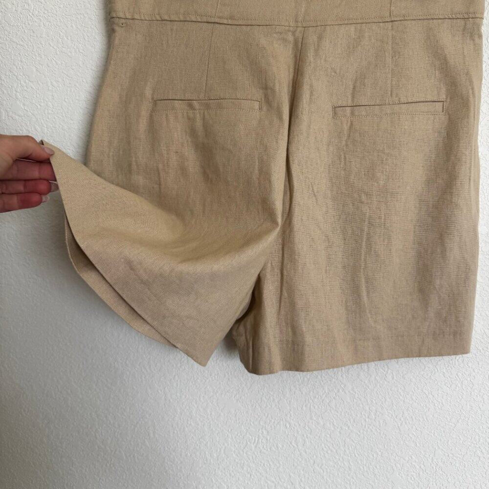 Jason Wu | NWT Khaki Colored Linen Blend High-Waisted Shorts size 12 - Picture 9 of 12